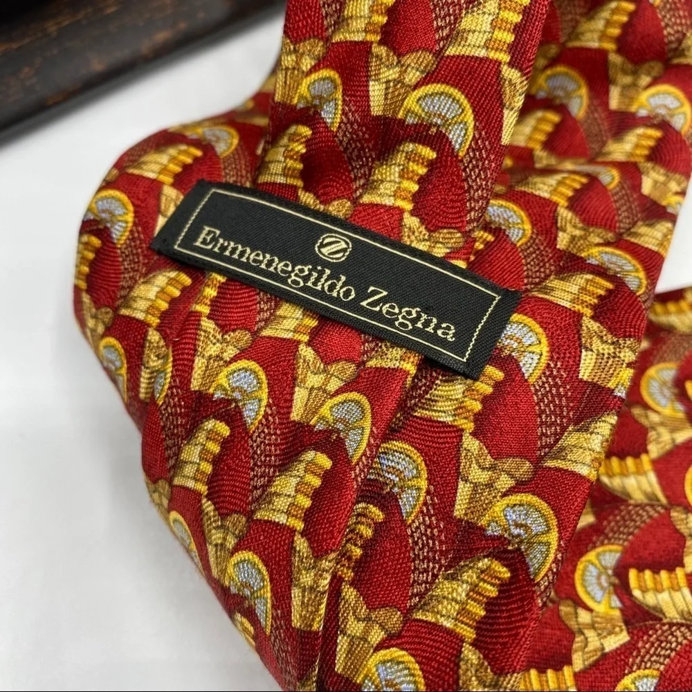 Ermenegildo Zegna‎ Red Gold Silk Tie